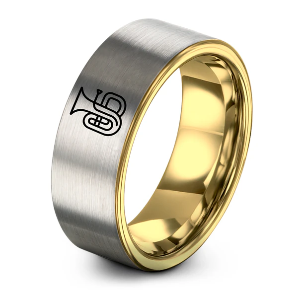 Yellow Gold Grey Tungsten