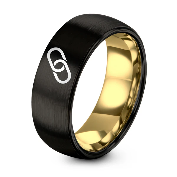 Yellow Gold Black Tungsten
