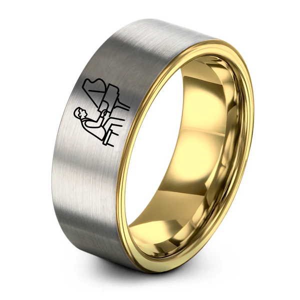 Yellow Gold Grey Tungsten