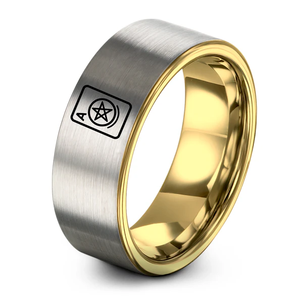 Yellow Gold Grey Tungsten
