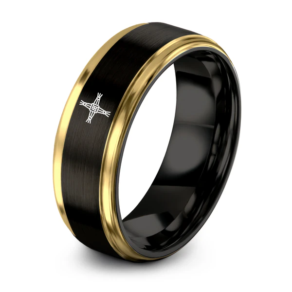 Yellow Gold Black Tungsten